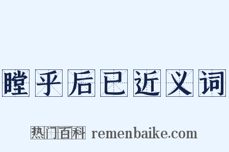 瞠乎后已近义词是什么意思的图片